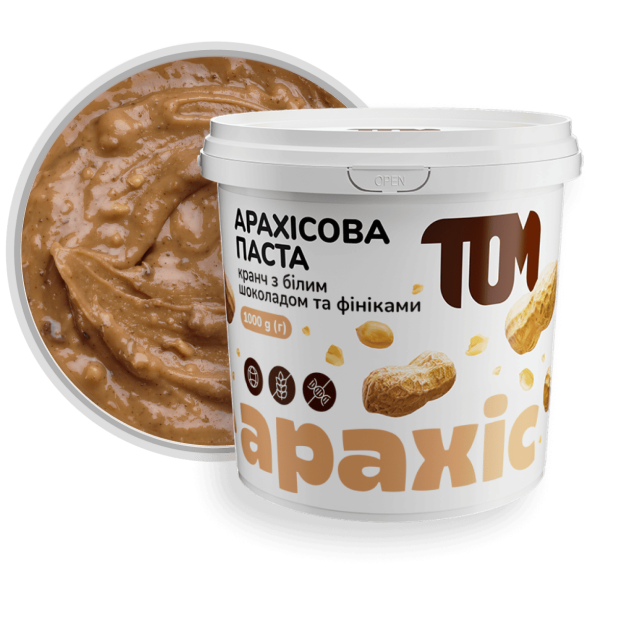 Peanut paste with dates and white chocolate, 1000g