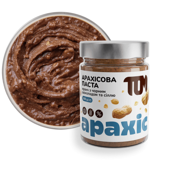 Арахісова паста кранч з чорним шоколадом та сіллю 300 г